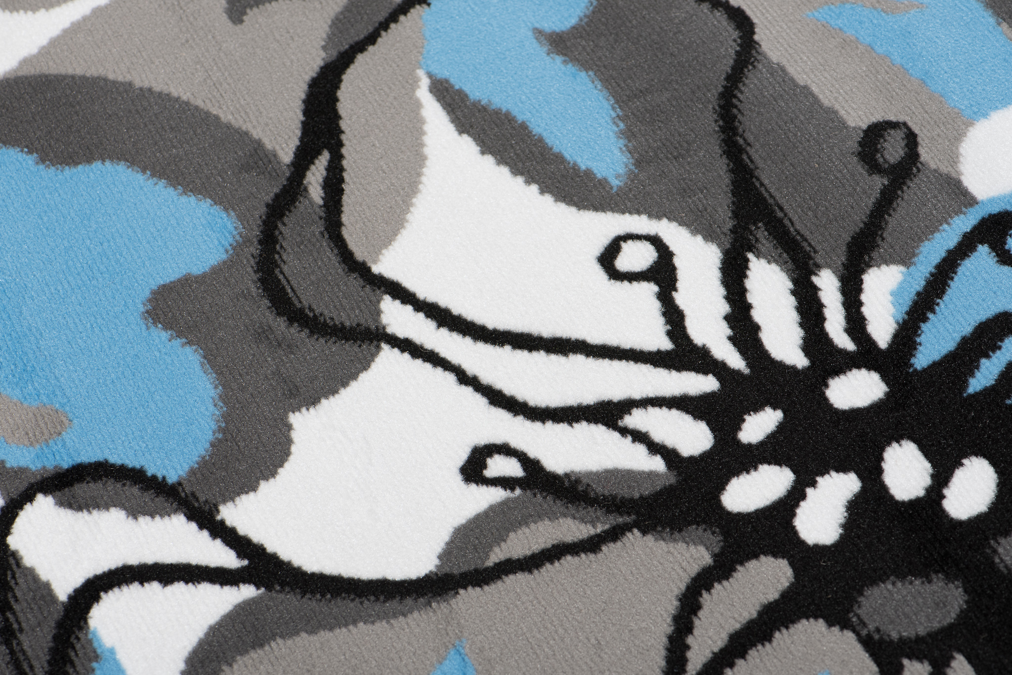 Alfombra Maya Gris Azul Flores