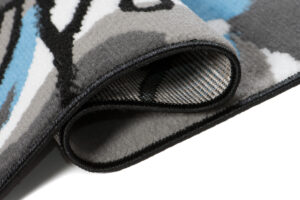 Alfombra Maya Gris Azul Flores