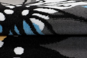 Alfombra Maya Gris Azul Flores