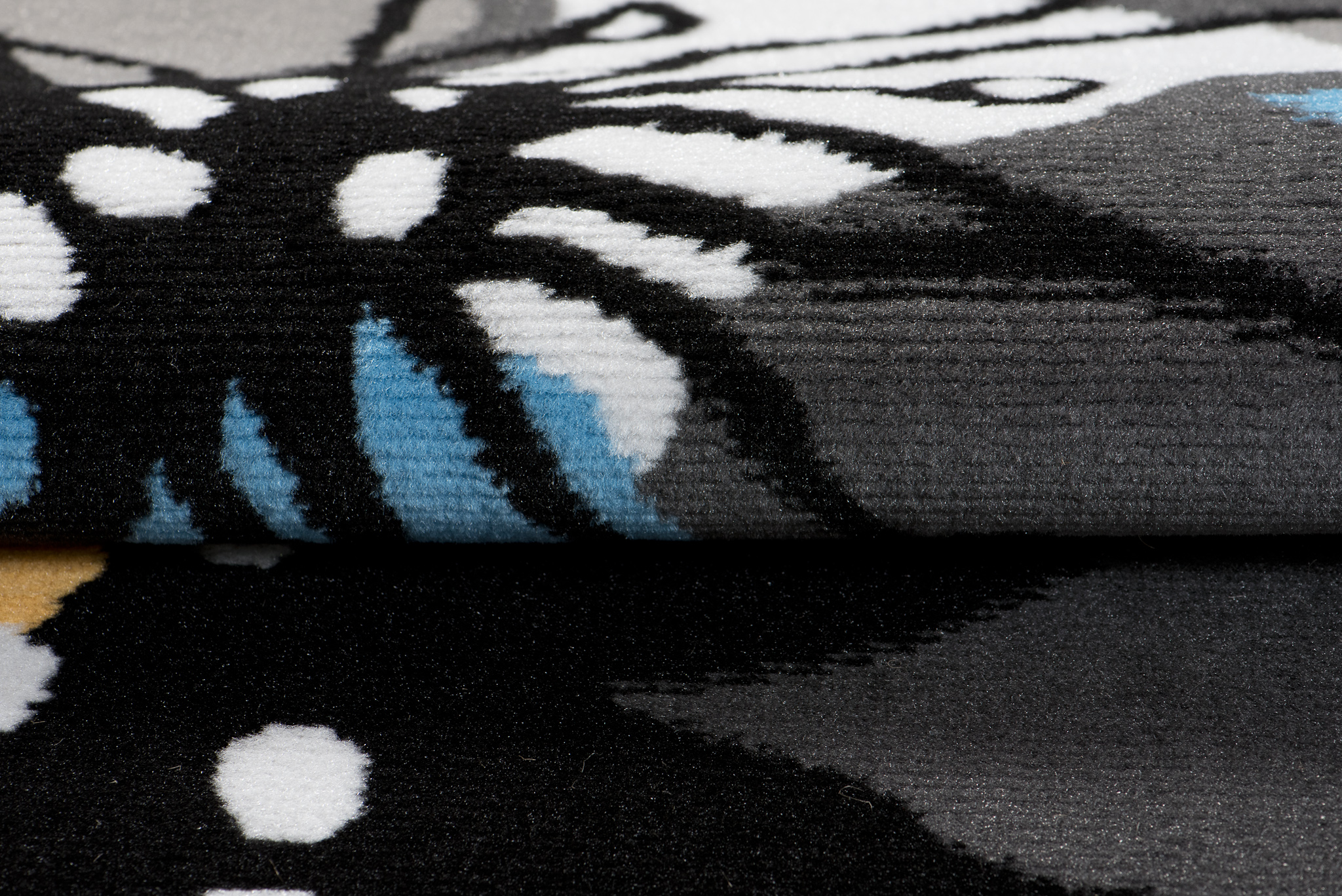 Alfombra Maya Gris Azul Flores