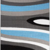 Alfombra Maya Gris Azul Abstracto Ondas