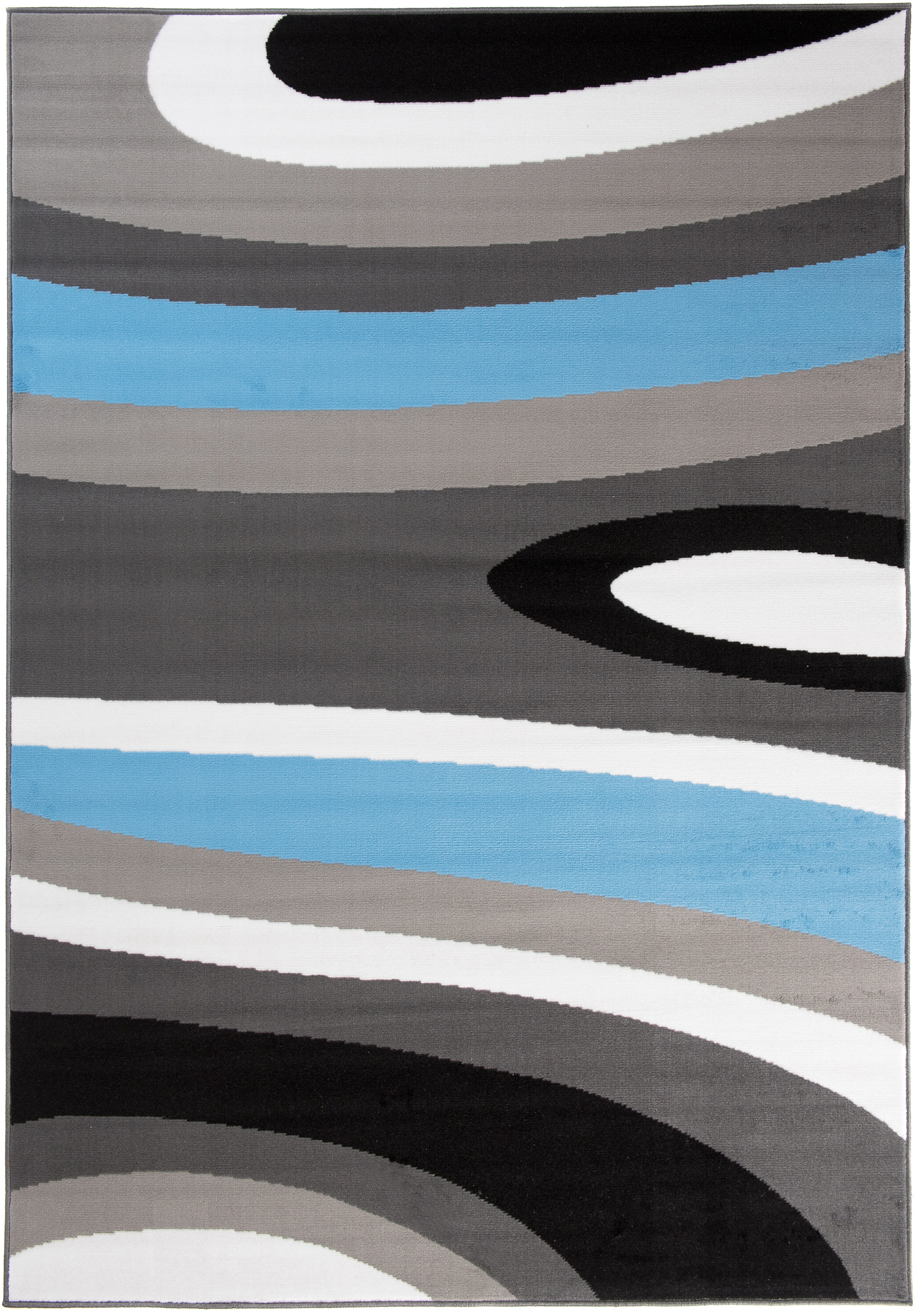 Alfombra Maya Gris Azul Abstracto Ondas