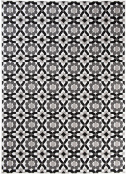 Alfombra Maya Gris Floral Mosaico