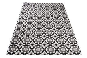 Alfombra Maya Gris Floral Mosaico