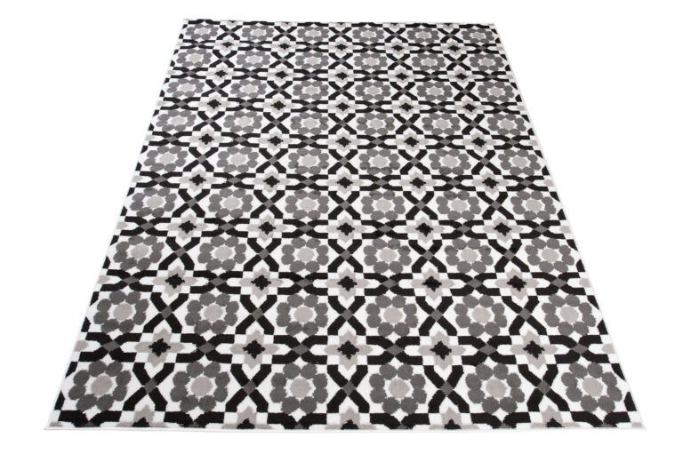 Alfombra Maya Gris Floral Mosaico