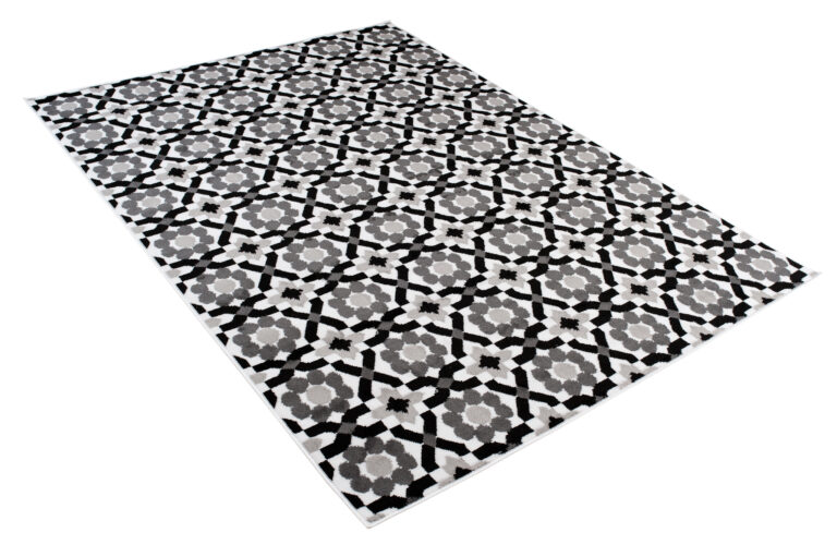 Alfombra Maya Gris Floral Mosaico