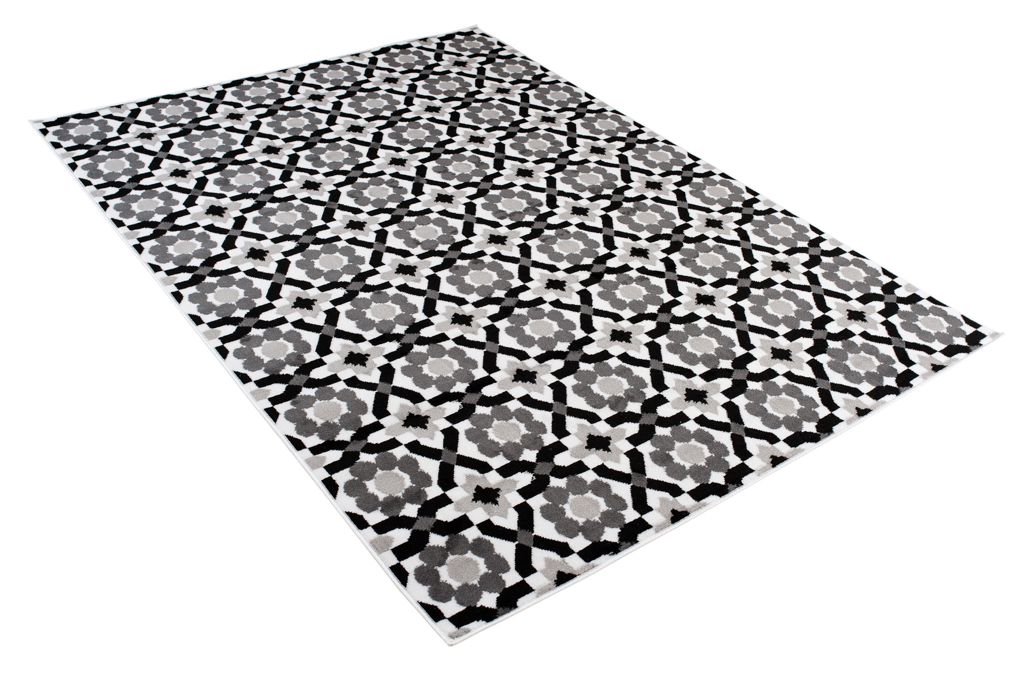 Alfombra Maya Gris Floral Mosaico