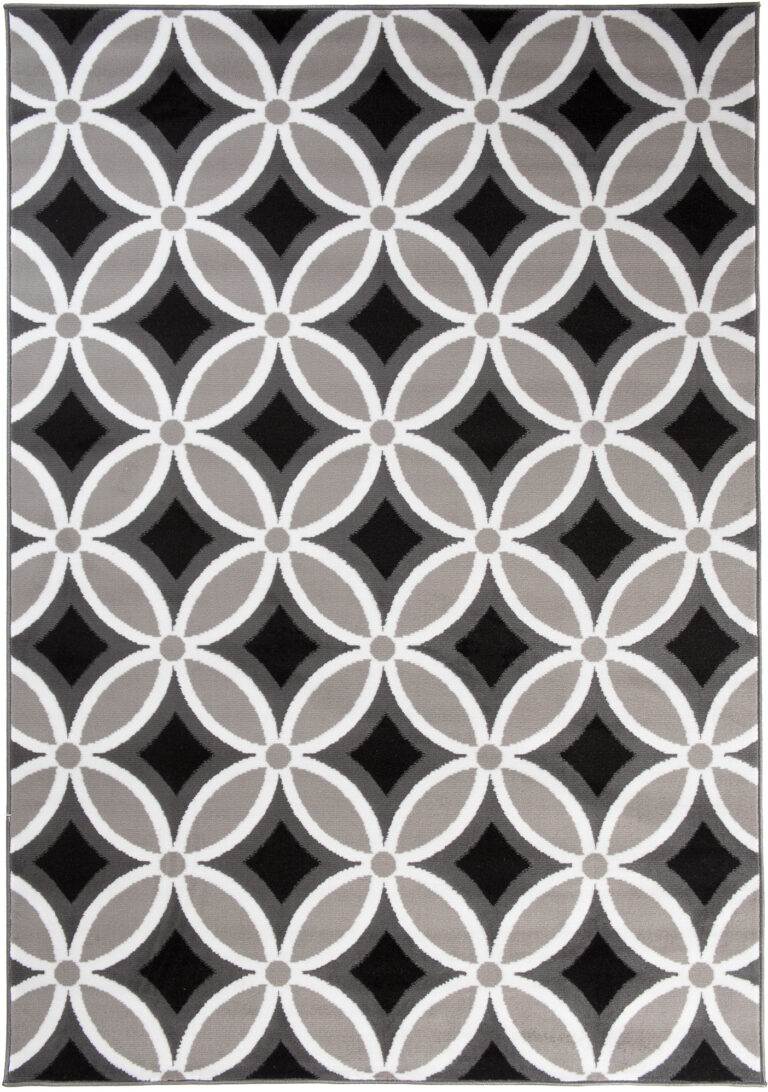 Alfombra Maya Gris Geométrico Mosaico