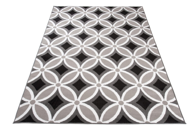 Alfombra Maya Gris Geométrico Mosaico