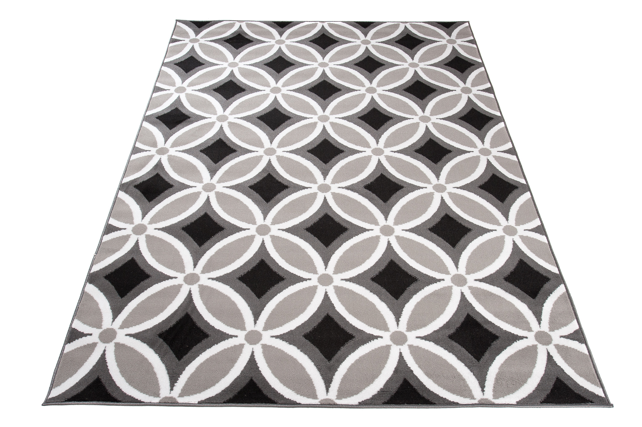 Alfombra Maya Gris Geométrico Mosaico