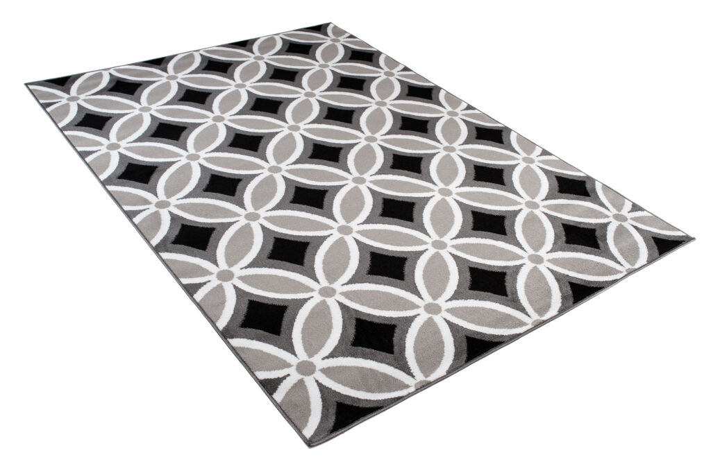 Alfombra Maya Gris Geométrico Mosaico