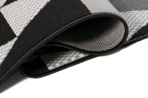 Alfombra Maya Gris Azul Geométrico Triángulos