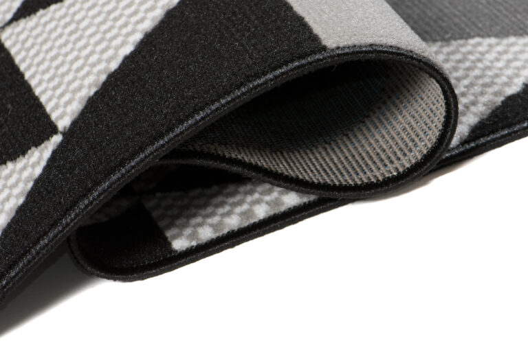 Alfombra Maya Gris Azul Geométrico Triángulos