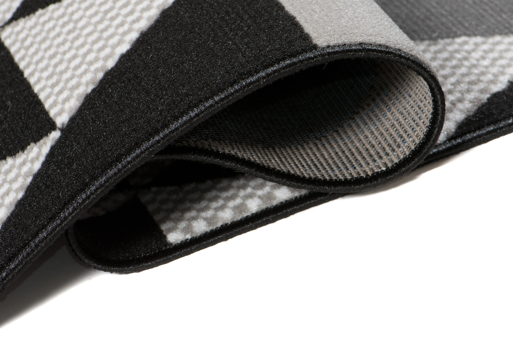 Alfombra Maya Gris Azul Geométrico Triángulos