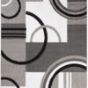 Alfombra Maya Gris Blanco Geométrico Círculos