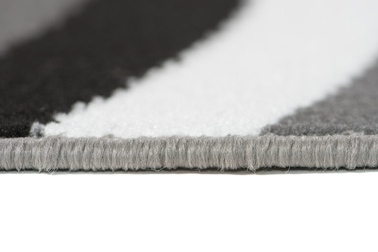 Alfombra Maya Gris Blanco Geométrico Círculos