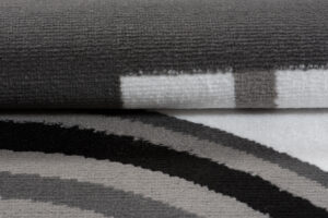 Alfombra Maya Gris Blanco Geométrico Círculos