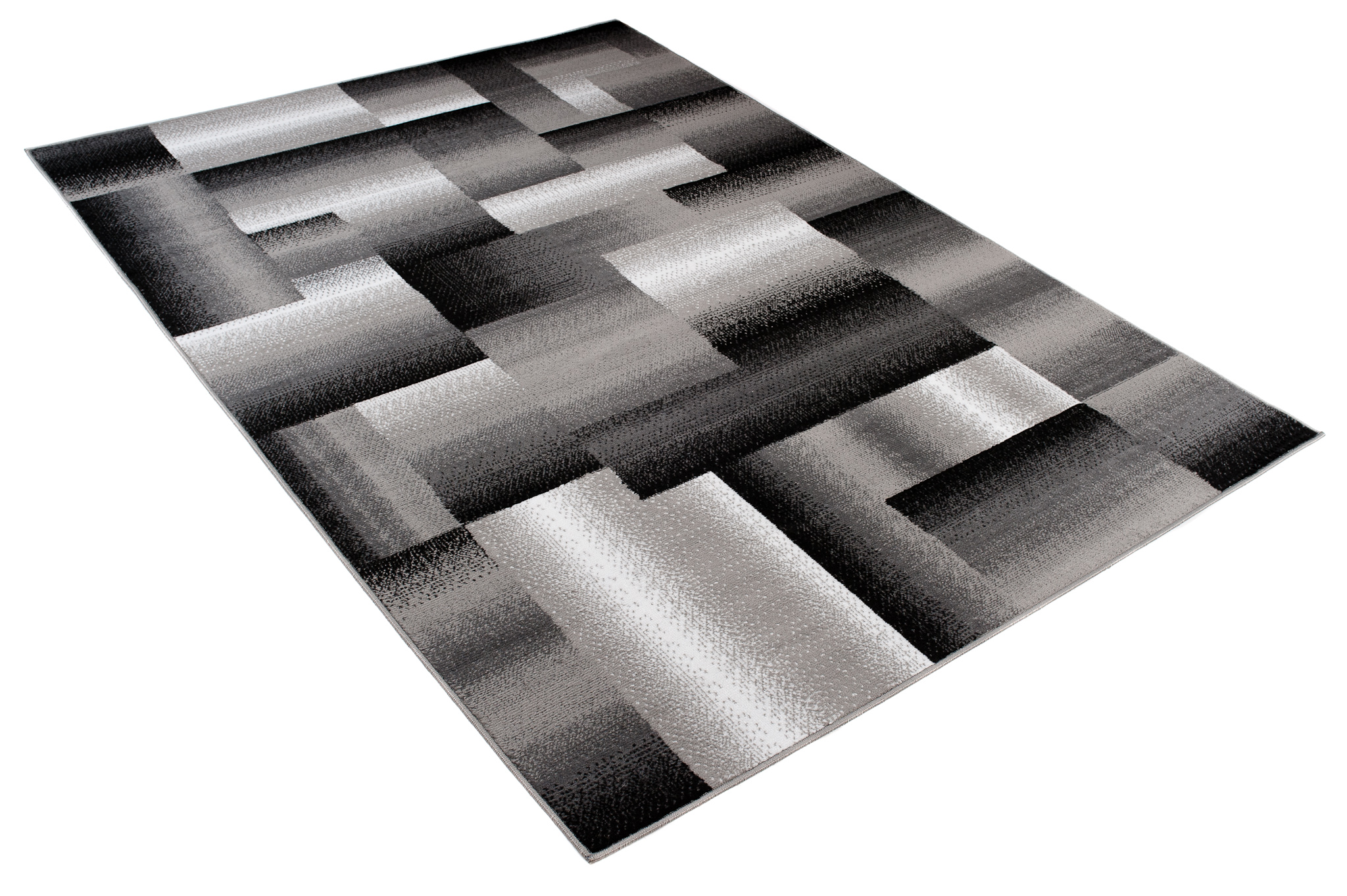 Alfombra Maya Gris Blanco Rectangulos