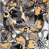 Alfombra Maya Gris Amarillo Flores