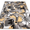 Alfombra Maya Gris Amarillo Flores