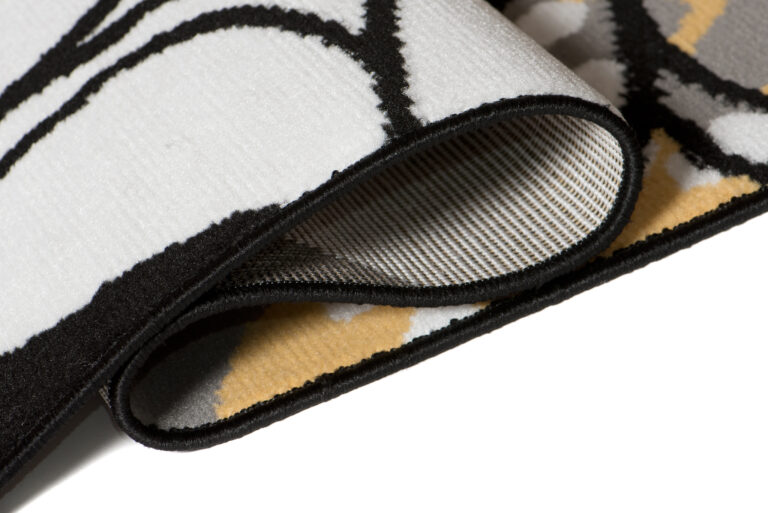 Alfombra Maya Gris Amarillo Flores