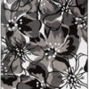 Alfombra Maya Gris Negro Flores