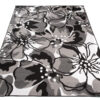 Alfombra Maya Gris Negro Flores