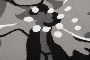 Alfombra Maya Gris Negro Flores