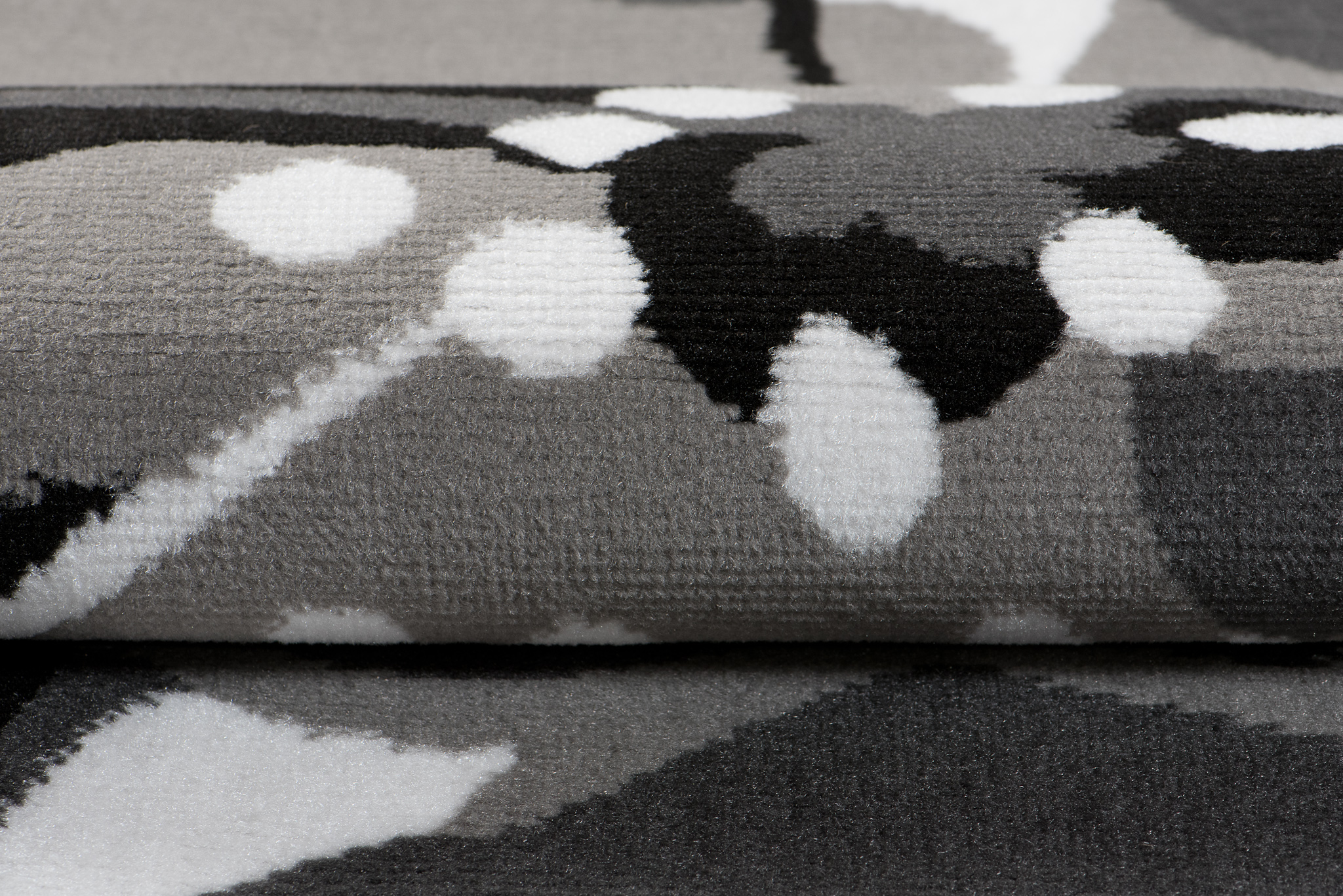 Alfombra Maya Gris Negro Flores