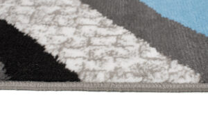 Alfombra Maya Gris Azul Geométrico Líneas