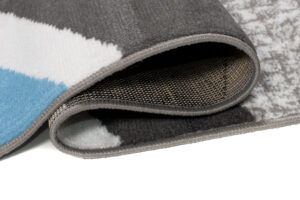 Alfombra Maya Gris Azul Geométrico Líneas