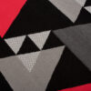 Alfombra Maya Gris Rojo Geométrico Triángulos