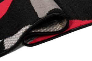 Alfombra Maya Gris Rojo Geométrico Triángulos