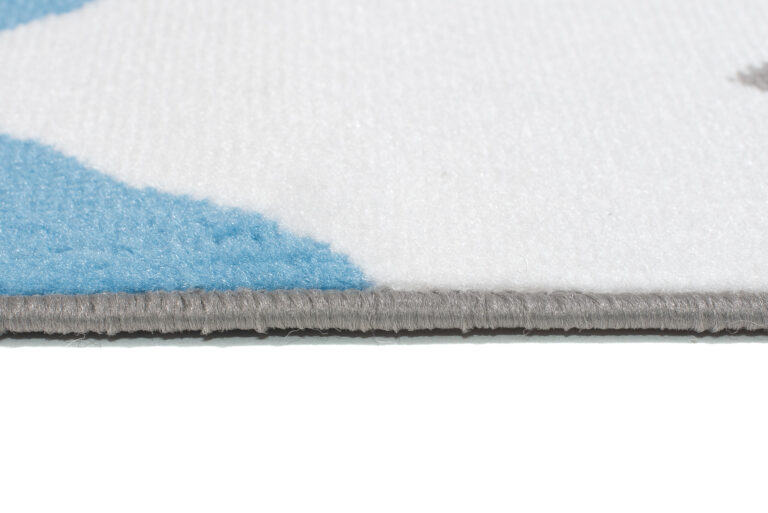 Alfombra Maya Gris Azul Geométrico Zigzag