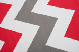 Alfombra Maya Gris Rojo Geométrico Zigzag