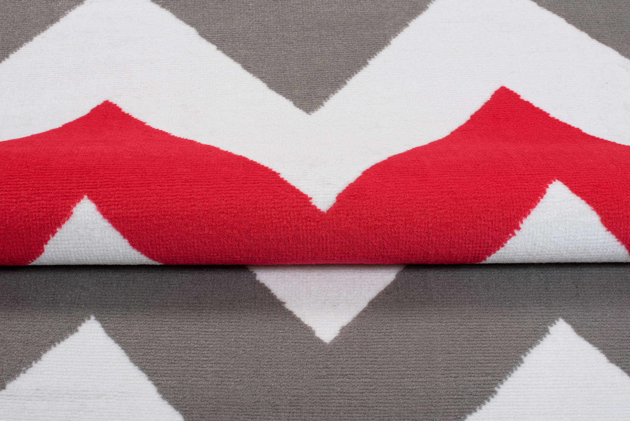 Alfombra Maya Gris Rojo Geométrico Zigzag