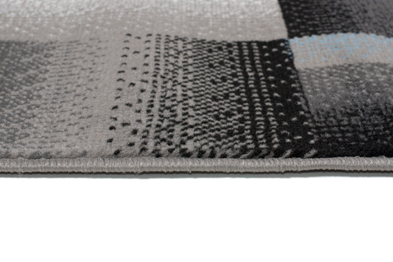 Alfombra Maya Gris Azul Rectángulos