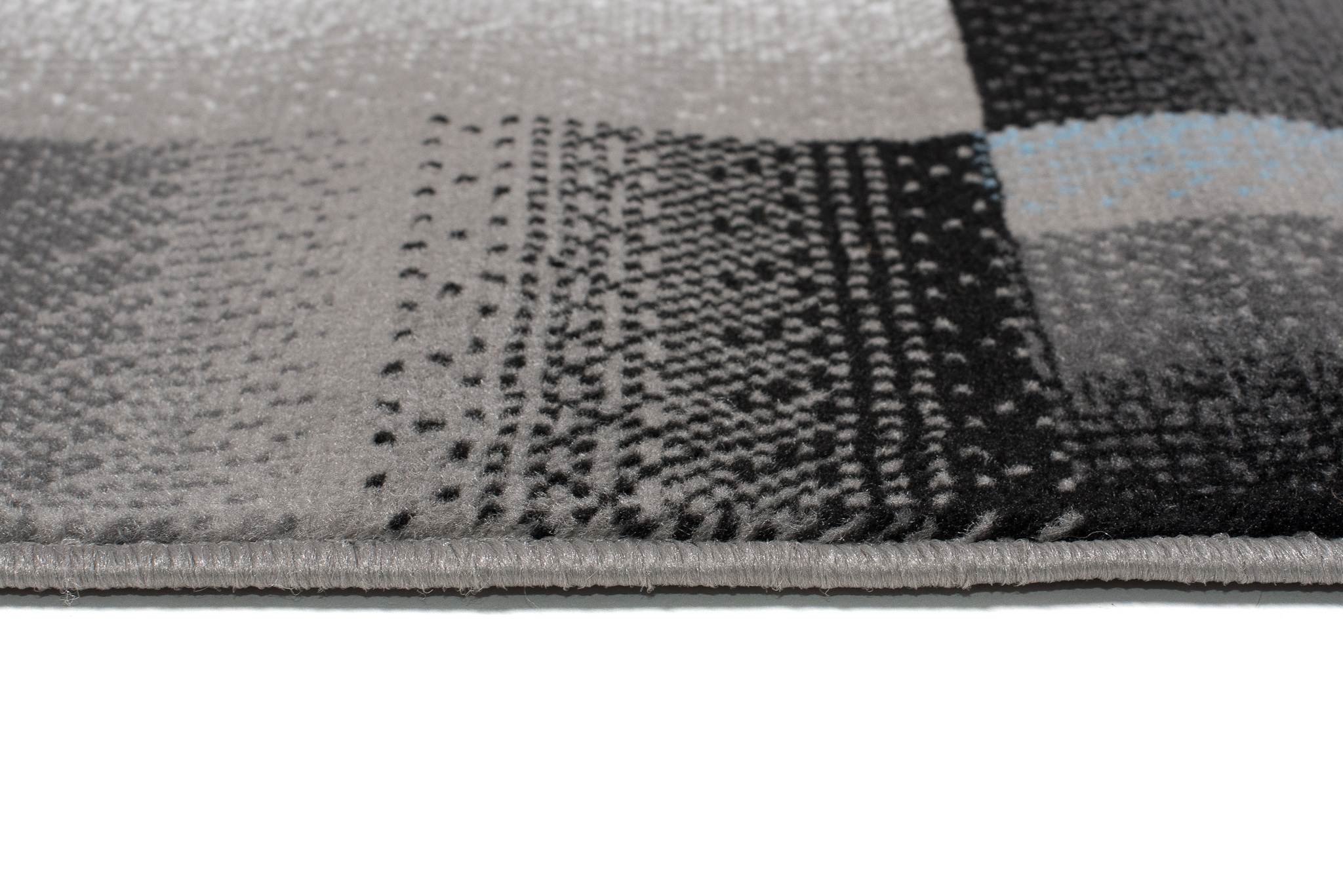 Alfombra Maya Gris Azul Rectángulos