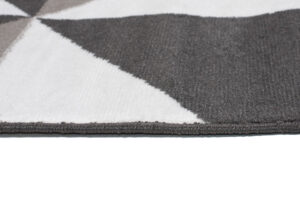 Alfombra Maya Gris Rojo Trapecios Cuadrados