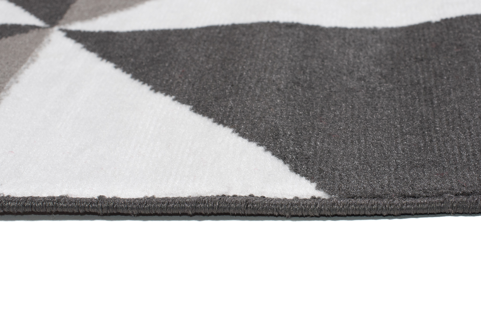 Alfombra Maya Gris Rojo Trapecios Cuadrados