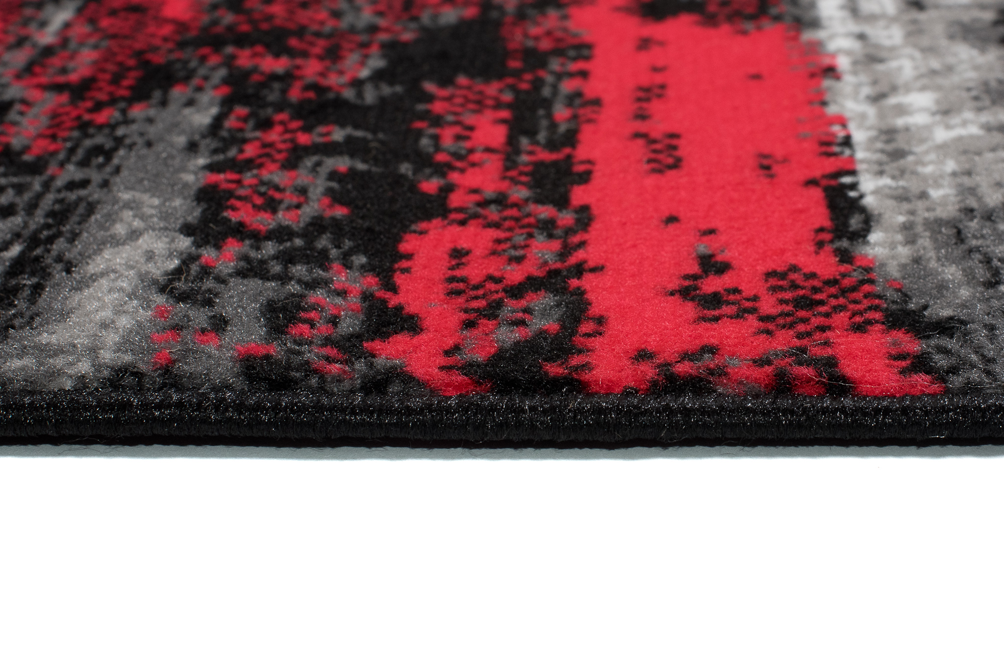 Alfombra Maya Gris Rojo Abstracto