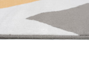 Alfombra Maya Gris Amarillo Geométrico Zigzag