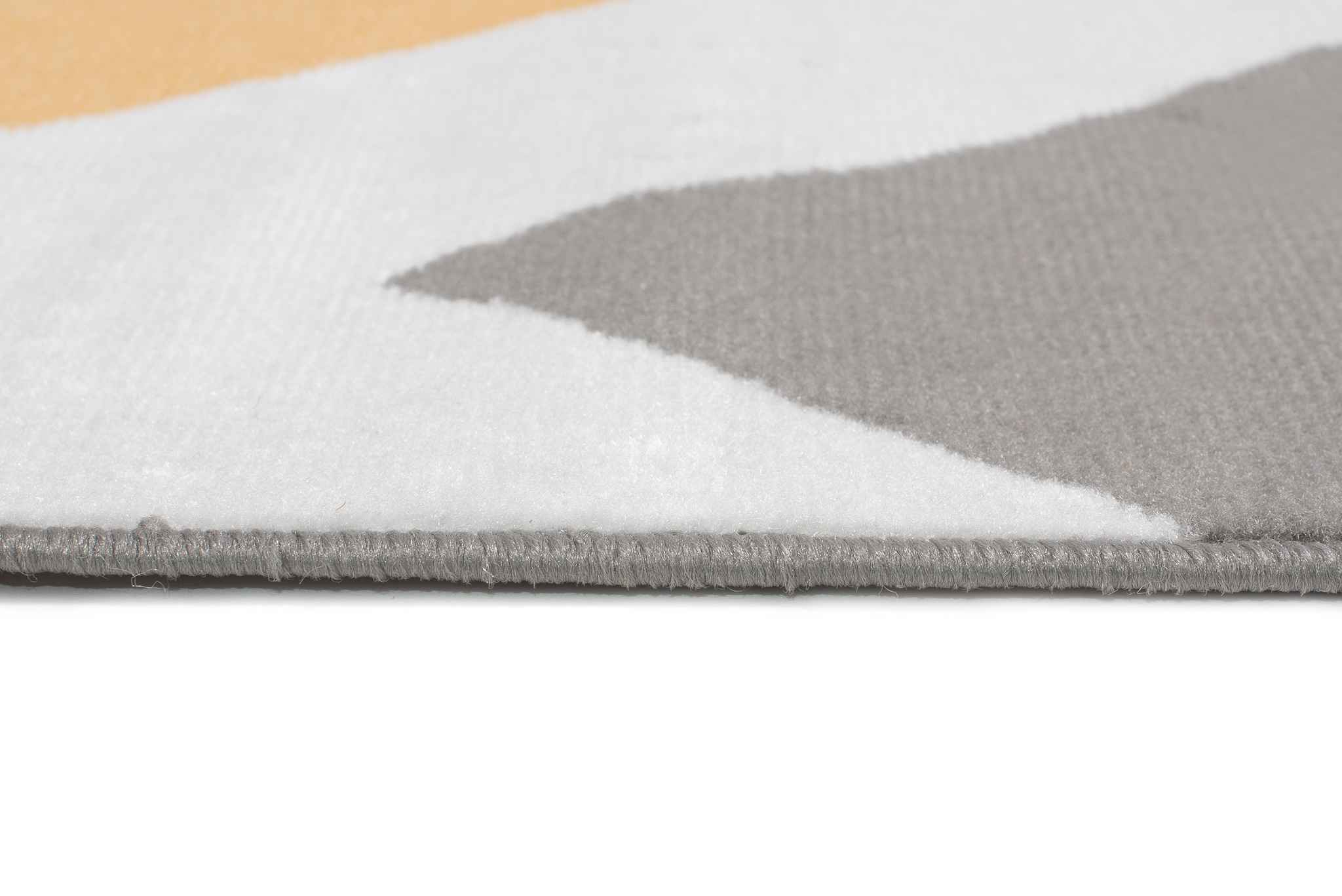 Alfombra Maya Gris Amarillo Geométrico Zigzag