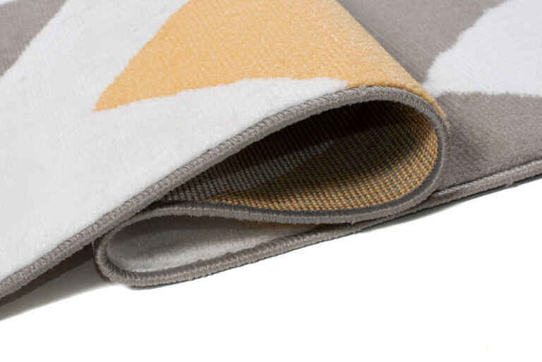 Alfombra Maya Gris Amarillo Geométrico Zigzag