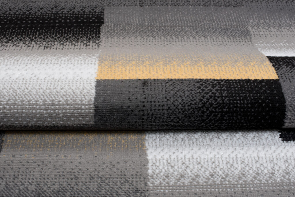 Alfombra Maya Gris Amarillo Rectángulos