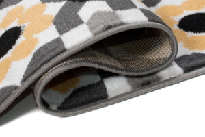 Alfombra Maya Gris Amarillo Floral Mosaico