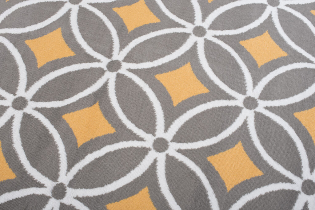 Alfombra Maya Gris Amarillo Geométrico Mosaico