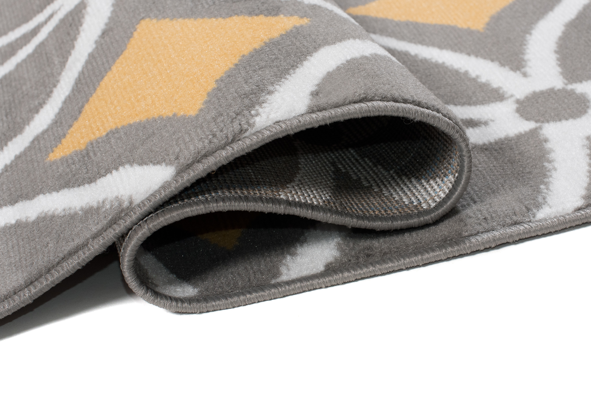 Alfombra Maya Gris Amarillo Geométrico Mosaico