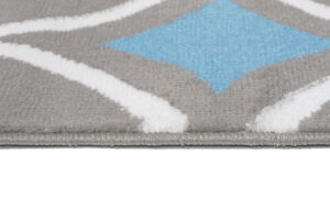Alfombra Maya Gris Azul Geométrico Mosaico