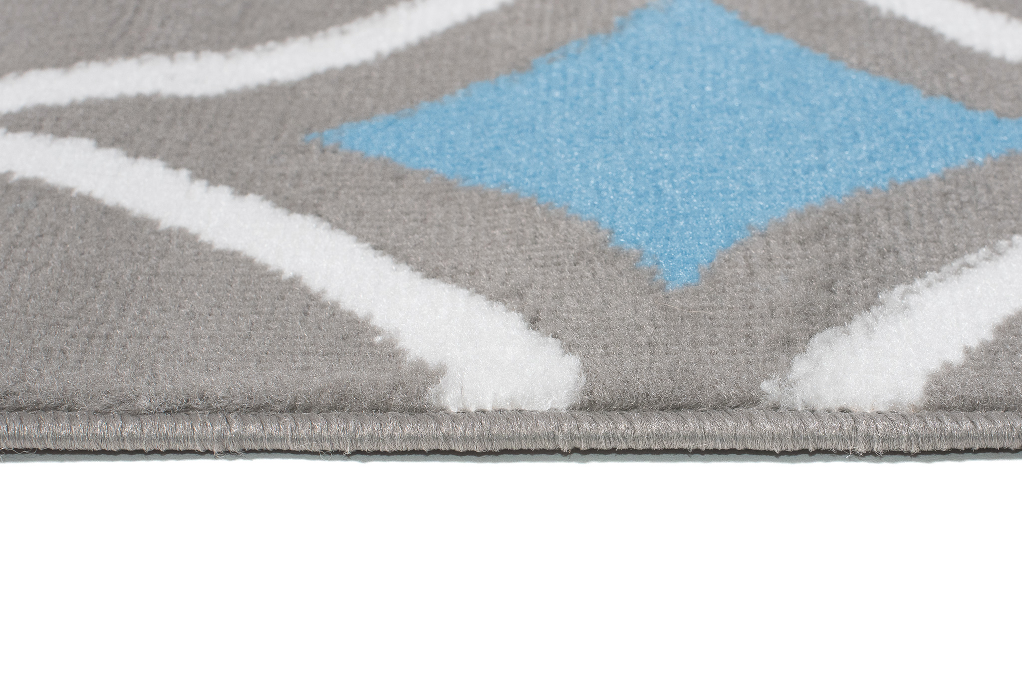 Alfombra Maya Gris Azul Geométrico Mosaico